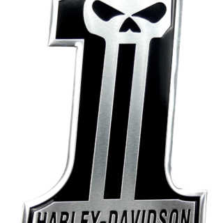 1x Aluminum Motorcycle Gas Tank Emblem Harley Number 1 (Harley Davidson Style)